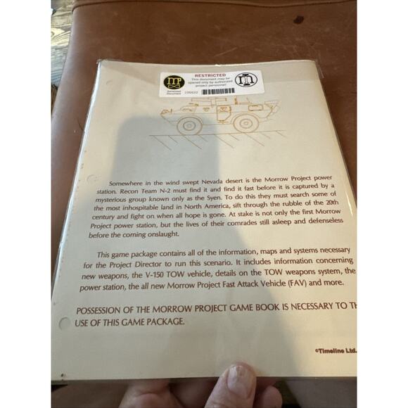 THE MORROW PROJECT "DESERT SEARCH" MORROW PROJECT FILE : R-007 circa 1986 New - Picture 6 of 10